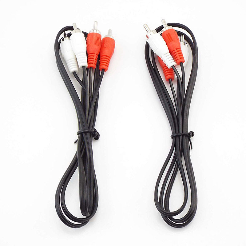Audio Splitter Y - 1m-5m デュアル2RCA 2 RCAオス-2 RCAオス ジャックプラグコネクタケーブル