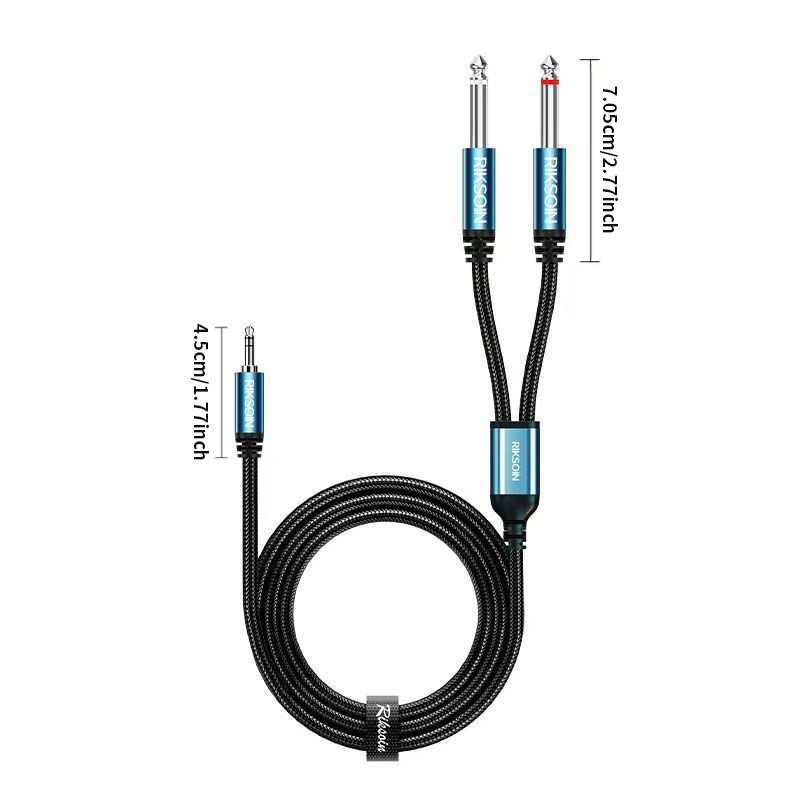 3.5mm TRS - デュアル6.35mm TS ブレイク - Audio Splitter Y のレビューと価格